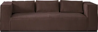 Image de Lisa Design Stella - canapé fixe 3 places - en velours côtelé - style contemporain , Marron