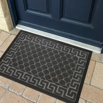 Produktbild von Fußmatte Tivoli 50x80 cm Grau – für Innen & Außen, rutschfest, modernes 3D-Design, leicht zu reinigen, Schmutzfangmatte für die Haustür