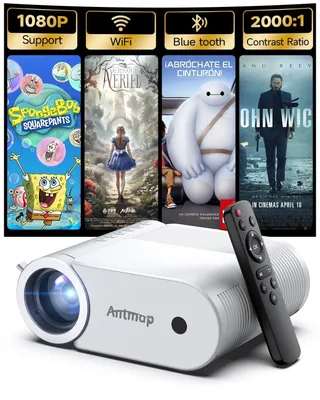 Obrázok produktu pre Mini projektor – 200 ANSI lúmenov – 1080p Full HD – s Bluetooth a Wi-Fi – prenosný