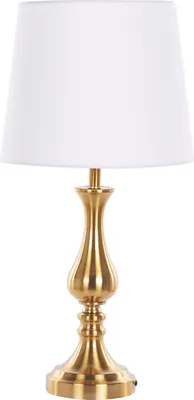 Produktbild von BELIANI Tischlampe Silber Metall 51 cm Stoffschirm Cremeweiß Vasenform Kabel mit Schalter Retro-Stil