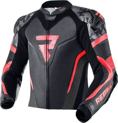 Produktbild von Rebelhorn Rebel Motorrad Lederjacke Farbe: Schwarz/Rot, Grösse: 58