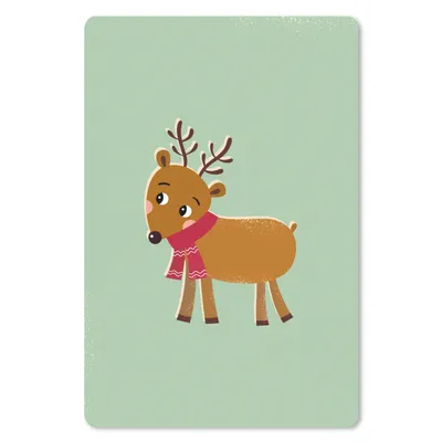 Produktbild von MuchoWow® Mauspad Mousepad Rentier - Weihnachten - Winter - Grün 18x27 cm - Mousepads - Maus Mat - Pad - Mausunterlage