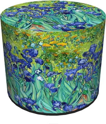 Produktbild von Bertoni Velours Sitzpouf Irises print – runder Hocker Ø40 cm, dekorativ, mit Reißverschluss, für Wohnzimmer
