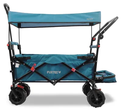 Zdjęcie produktu dla Plazowy wózek FUXTEC FX-CTB800, turkusowy, dach, szerokie kola Türkis