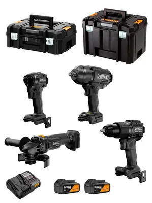 Produktbild von DeWALT Kit DCK4222MM2T McLaren WorkShop (DCD86M + DCF86M + DCF99M + DCG45M + 2x4,0 Ah + DCB1104 + TSTAK II +TSTAK VI)