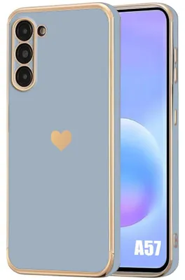 Image de Coque pour Samsung Galaxy A57 5G, Silicone Motif Coeur Antichoc Anti-Rayures Ultra Slim - Bleu