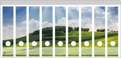 Produktbild von Wallario Ordnerrücken Sticker, selbstklebend für breite Ordner, 9 Stück, Motiv Strahlender Sonnenschein