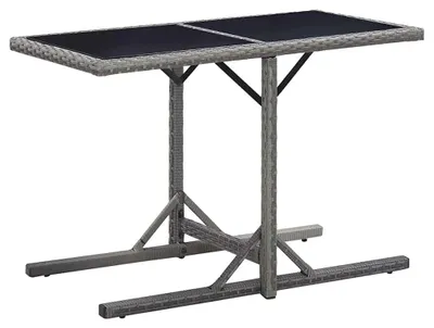 Obrázok produktu pre Záhradný stôl z polyrotanu s sklenenou doskou, rozmer 110x53 cm