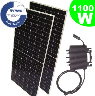 Produktbild von Balkonkraftwerk 1100W 800W Photovoltaik Solaranlage wireless Mikro-Wechselrichter
