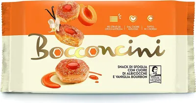 Produktbild von 6x Matilde Vicenzi Bocconcini mit 100% italienischem Aprikosenherz und Vanille - 90 g