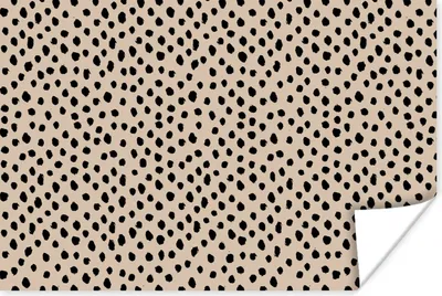 Produktbild von MuchoWow® Poster Beige - Tupfen - Muster - Schwarz 120x80 cm - Bilder