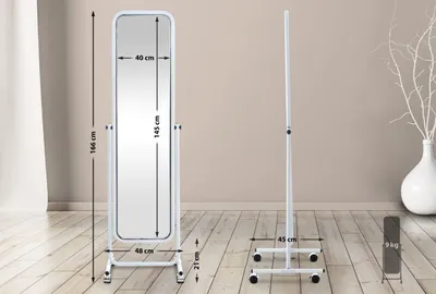 Produktbild von Standspiegel Medusa Eckig weiß