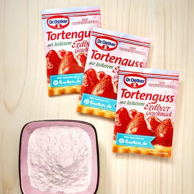 Produktbild von Dr. Oetker - Tortenguss - ERDBEER Geschmack - 3er 37,5g