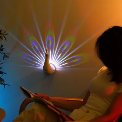 Image de Lampe de table Pauwen, 7 couleurs, télécommande, rechargeable par USB, lampe de bureau pour les fêtes dans le salon.