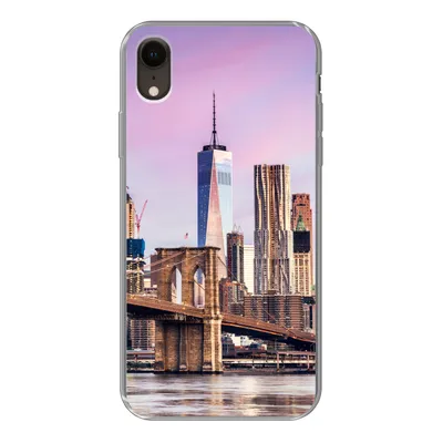 Produktbild von MuchoWow® Handyhülle Schutzhülle Hülle für iPhone XR Brooklyn Bridge und die New Yorker Skyline Silikon Softcase Handy Hülle - Schutzdeckel