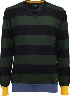 Produktbild von 6067K maglione uomo BEVERLY HILLS POLO CLUB blau/grün mix Wollpullover Mann