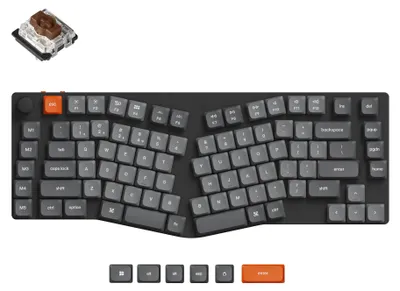 Productafbeelding van Keychron K15 Max, draadloos mechanisch toetsenbord, witte LED-verlichting, QWERTY US-indeling, Gateron Brown-schakelaars - model K15M-A3