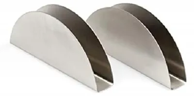 2er-Set Serviettenhalter aus Edelstahl, silber glänzend