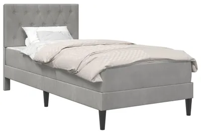 Produktbild von Bettgestell mit Matratze Hellgrau 100 x 200 cm Samt