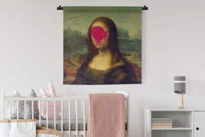 Produktbild von MuchoWow® Wandteppich Wandbehang Mona Lisa - Leonardo da Vinci - Kunst 90x90 cm Tapisserie Dekoration Wandtuch - Wandaufhänger