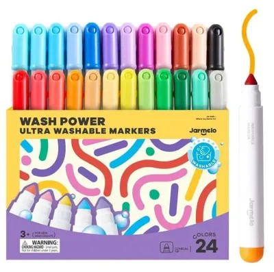 Image de Stylos feutres effaçables, pointe épaisse, 24 couleurs - Jarmelo