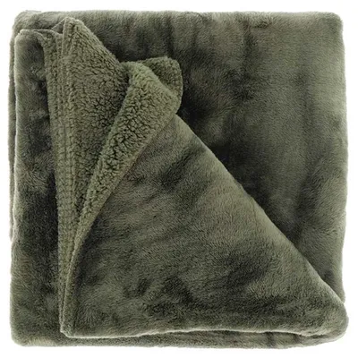 Zdjęcie produktu dla Unyqoos® Kołdra w kratkę Plaid, 150x200 cm – miękka kołdra do salonu i sypialni, pikowana w wzór plastra miodu, głęboki odcień zieleni