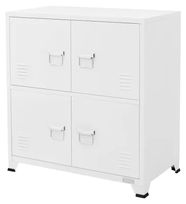 Imagen del producto de Armario de acero, 75x40x80,5 cm, de pie, con 4 puertas, para oficina