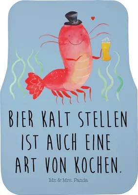 Produktbild von Mr. & Mrs. Panda Automatte Hummer Weizen - Blau Pastell - Geschenk, Fußmatte Fürs Auto, Garnelen, Meer, Garnele, Kneipe, Gasthaus, Teppich, Autoteppich, Wirtschaft, Bier