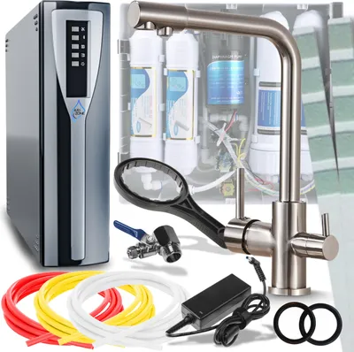Produktbild von Ari Venom 1 3-Wege Küchenarmatur INOX 360° mit RO Pad Umkehrosmose Wasserfilter Untertisch Nanofiltration