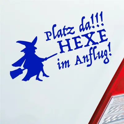 Produktbild von Auto Aufkleber Platz da!!! Hexe im Anflug! Girl 10x20 cm Dunkelblau Sticker Heckscheibenaufkleber