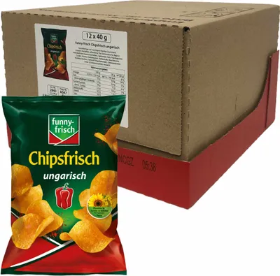 Produktbild von funny-frisch Chipsfrisch Kartoffelchips ungarisch 12er VPE (12x40g Packung)