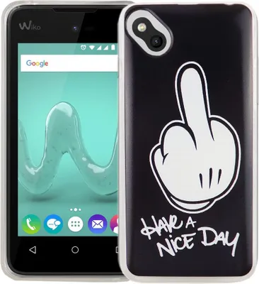 Produktbild von Handy Hülle für Wiko Sunny Cover Case Schutz Tasche Motiv Slim Silikon TPU Mittelfinger