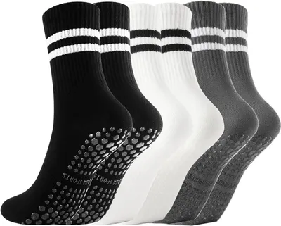 Produktbild von 6 Baumwolle Pilates Yoga Socken EU 36-41 Stoppersocken für Damen und Herren