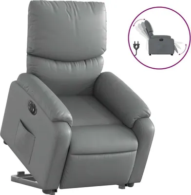 Produktbild von vidaXL Relaxsessel mit Aufstehhilfe Elektrisch Grau Kunstleder