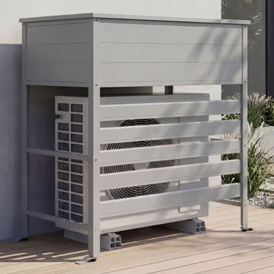 Produktbild von Aluminium Verkleidung für Klimaanlage/Wärmetauscher HWC-P94, Abdeckung Aufbewahrungsbox 110x96x43cm grau
