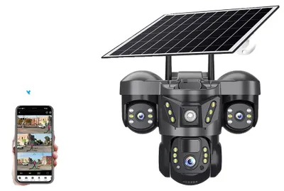 Zdjęcie produktu dla Kamera IP, rozdzielczość 12 MP, tryb noktowizyjny, kamera Wi-Fi z kartą 128 GB
