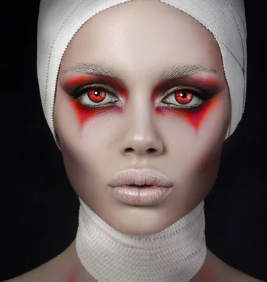 Produktbild von aricona Rote Farbige Halloween Kontaktlinsen Kostüm Zombie Vampir Dämonen