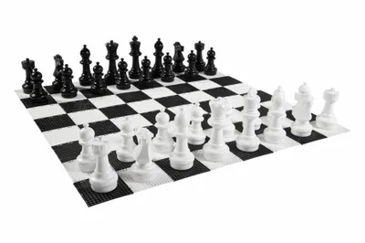 Produktbild von XL Außenschachspiel - König 30 cm - inkl. Matte 140x140 cm - wunderschön verarbeitet