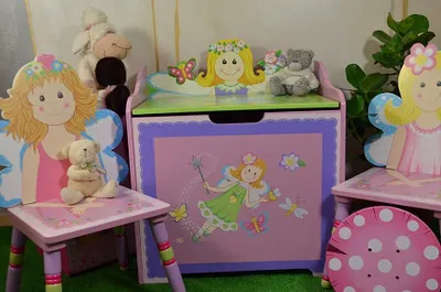 Immagine prodotto di Cassapanca in legno per bambine, il paese delle fiabe delle principesse