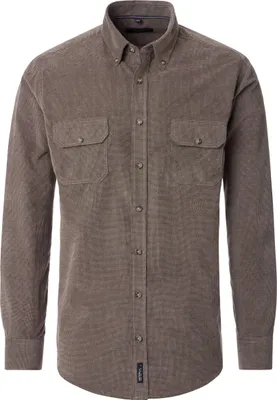 Produktbild von CASAMODA Herren Hemdjacke Langarm Button-Down Casual Cord Braun XXL