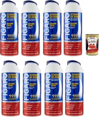 Produktbild von Figaro Schiuma da Barba Original Classic Rasierschaum für häufiges Rasieren, 8x 400ml + Italian Gourmet polpa 400g