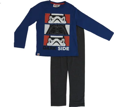 Produktbild von Lego Star Wars Kinder Schlafanzug lang 2tlg Pyjama Set Trooper Jungen blau , Größe:104