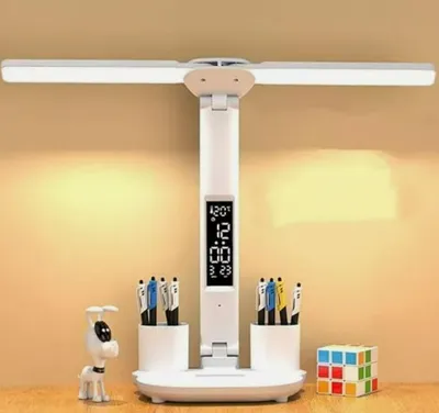 Produktbild von LED Schreibtischlampe Tischlampe Dimmbar Doppelkopf Leselampe Büroleuchte 5V USB