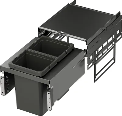 Produktbild von VS ENVI Space Abfalltrennsystem KB 400 mm 2 x 10 Liter Lava