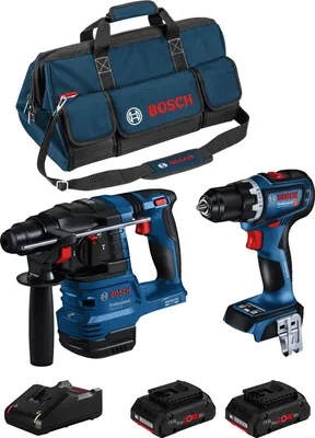 Produktbild von BOSCH Kit BK2021BAG (GBH 18V-22 + GSR 18V-90 C + 2 x 4,0 Ah ProCORE + GAL18V-40 + HDBAG)