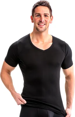 Herren kurzarm Business Unterhemd schwarz