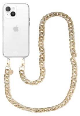 Produktbild von Cream Latte Transparant Cord Hülle - Long Cord  - Kompatibel mit iPhone 15 Plus