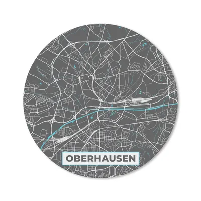 Produktbild von MuchoWow® Mauspad Mousepad Stadtplan - Karte - Oberhausen - Blau - Deutschland - Karte 40x40 cm - Mousepads - Maus Mat - Pad - Mausunterlage - Schreibtisch Accessoires