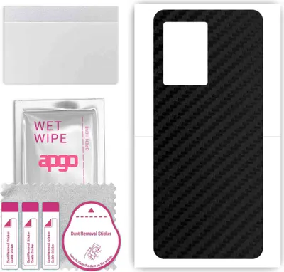 Produktbild von apgo Rückseite Schutzfolie, Skin, kompatibel mit Vivo Y55S 5G, Hinten Displayschutzfolie aus Vinylfolie, kratzfest, einfache Montage - Schwarzer Kohlenstoff
