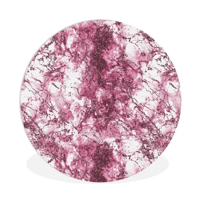 Produktbild von MuchoWow® Rundes Wandbild - Runde Bilder Marmor - Rosa - Luxus Ø 90 cm Kreis Wanddekoration Kunststoff - Wandkreis - Wandschmuck - Wand-Kreis - Wohnzimmer - Bild - Runde - Wanddeko - Dibond - Kunstdrucke